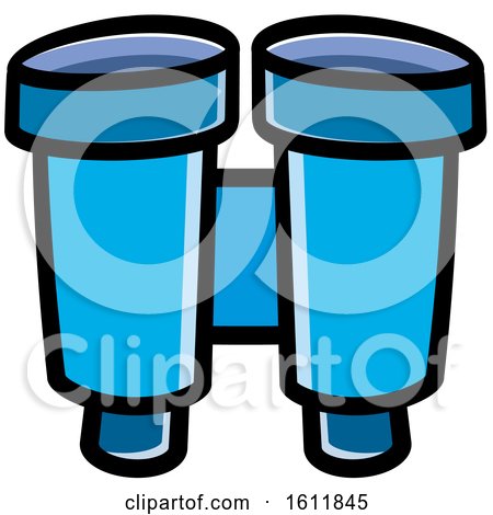 Clipart of a Pair of Blue Binoculars - Royalty Free Vector Illustration by Lal Perera
