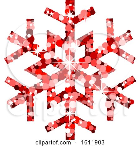Clipart of a Sparkly Red Christmas Snowflake - Royalty Free Vector Illustration by dero