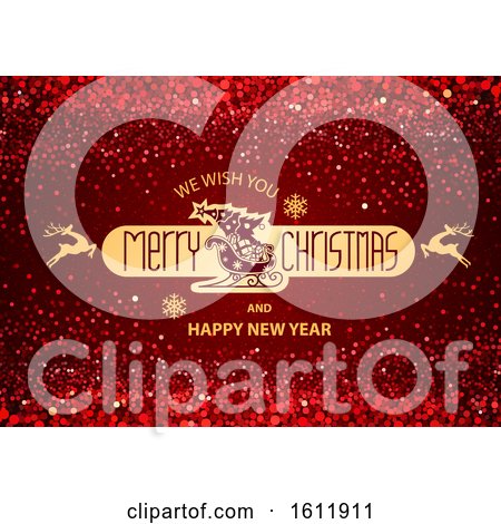 Clipart of a Merry Christmas - Royalty Free Vector Illustration by dero
