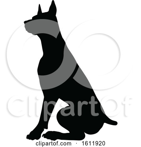 Silhouetted Dog by AtStockIllustration