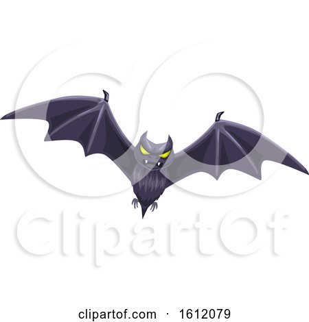 Clipart of a Flying Bat - Royalty Free Vector Illustration by Vector Tradition SM