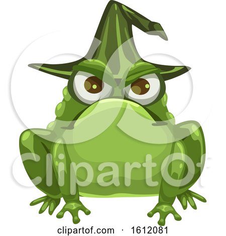 Clipart of a Frog Wearing a Witch Hat - Royalty Free Vector Illustration by Vector Tradition SM
