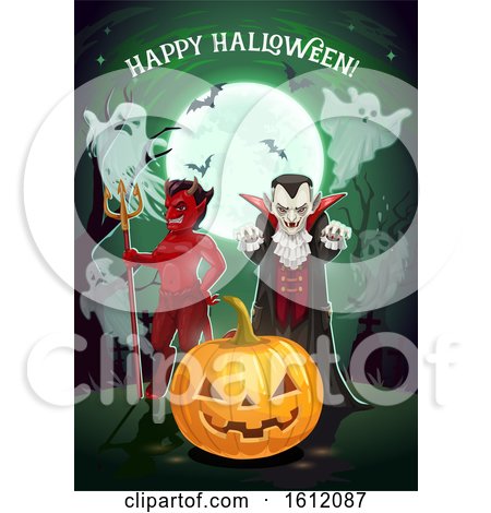 Clipart of a Halloween Greeting - Royalty Free Vector Illustration by Vector Tradition SM