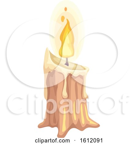 Clipart of a Burning Candle - Royalty Free Vector Illustration by Vector Tradition SM