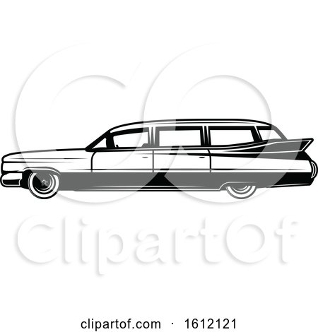 Clipart of a Black and White Car - Royalty Free Vector Illustration by Vector Tradition SM