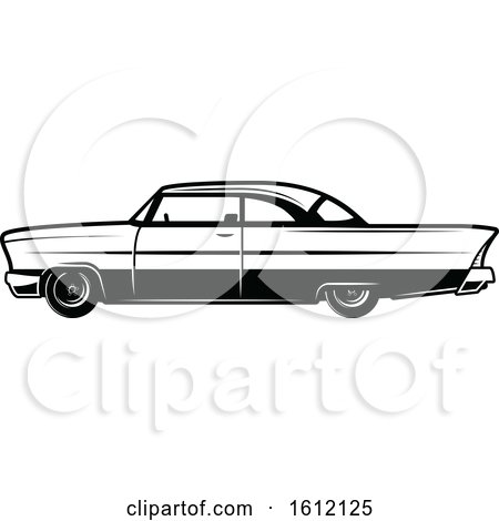 Clipart of a Black and White Car - Royalty Free Vector Illustration by Vector Tradition SM
