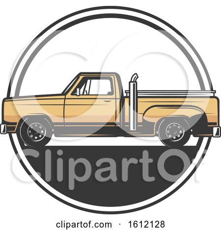 Clipart of a Vintage Pickup Truck - Royalty Free Vector Illustration by Vector Tradition SM