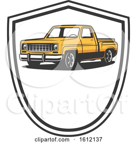 Clipart of a Vintage Pickup Truck - Royalty Free Vector Illustration by Vector Tradition SM