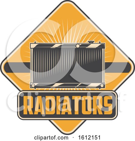 Clipart of a Vintage Automotive Radiators Design - Royalty Free Vector Illustration by Vector Tradition SM