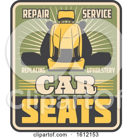 Clipart of a Vintage Automotive Seat Design - Royalty Free Vector Illustration by Vector Tradition SM
