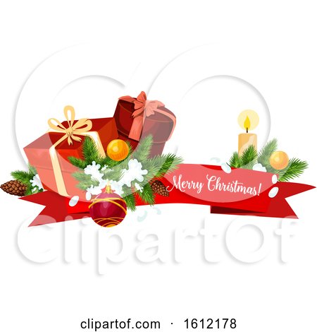 Clipart of a Christmas Greeting Banner - Royalty Free Vector Illustration by Vector Tradition SM