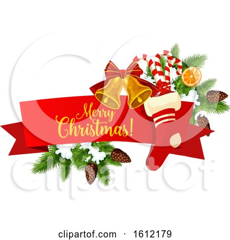 Clipart of a Christmas Greeting Banner - Royalty Free Vector Illustration by Vector Tradition SM