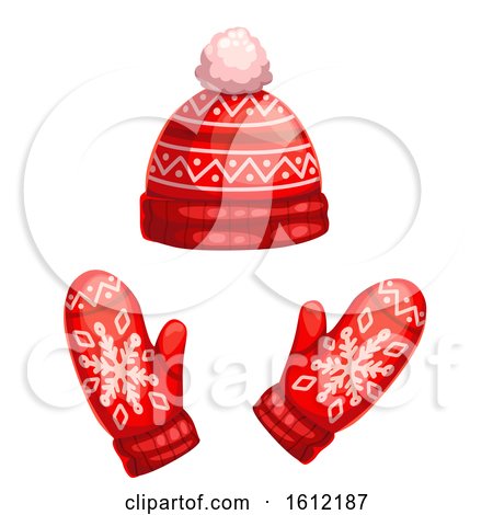 Clipart of a Winter Hat and Mittens - Royalty Free Vector Illustration by Vector Tradition SM