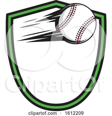 Clipart of a Flying Baseball in a Shield - Royalty Free Vector Illustration by Vector Tradition SM
