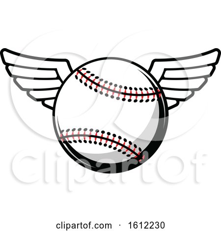 Clipart of a Winged Baseball - Royalty Free Vector Illustration by Vector Tradition SM