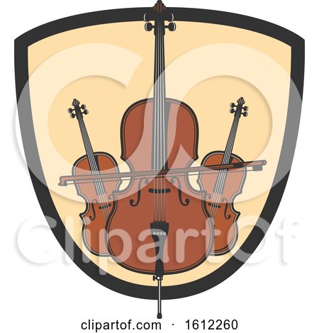 Clipart of a Bass and Cello Music Design - Royalty Free Vector Illustration by Vector Tradition SM