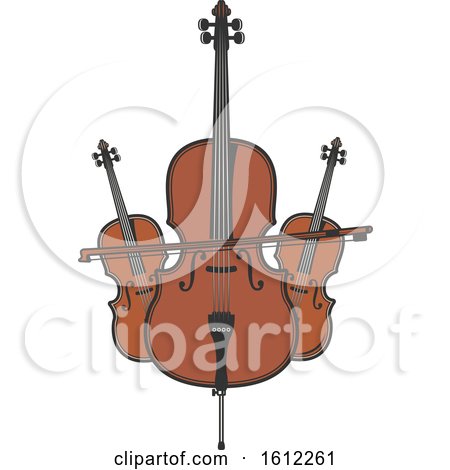 Clipart of a Bass and Cello Music Design - Royalty Free Vector Illustration by Vector Tradition SM