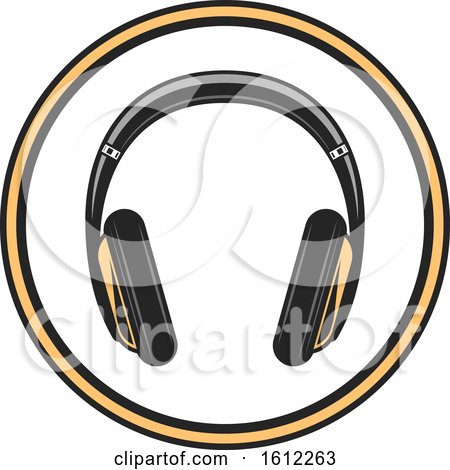 Clipart of a Headphones Music Design - Royalty Free Vector Illustration by Vector Tradition SM