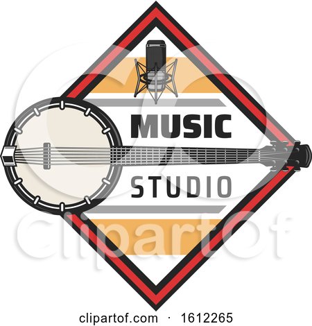 Clipart of a Banjo Music Design - Royalty Free Vector Illustration by Vector Tradition SM