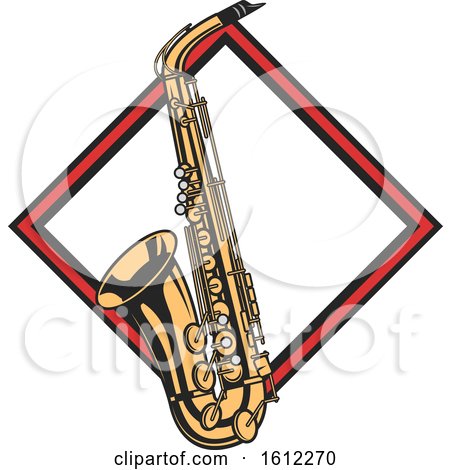 Clipart of a Saxophone Music Design - Royalty Free Vector Illustration by Vector Tradition SM