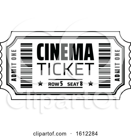Clipart of a Cinema Movie Ticket - Royalty Free Vector Illustration by Vector Tradition SM