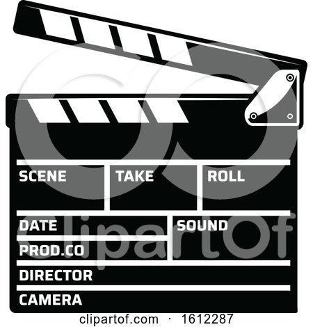 Clipart of a Cinema Movie Clapper Board - Royalty Free Vector Illustration by Vector Tradition SM