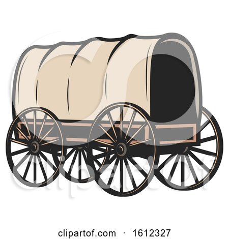 Clipart of a Covered Wagon - Royalty Free Vector Illustration by Vector Tradition SM