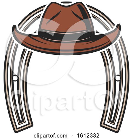 Clipart of a Cowboy Hat and Horseshoe - Royalty Free Vector Illustration by Vector Tradition SM
