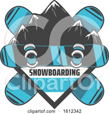 Clipart of a Snowboarding Design - Royalty Free Vector Illustration by Vector Tradition SM
