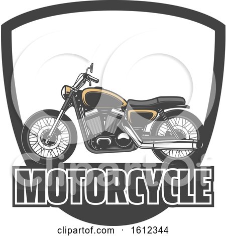 Clipart of a Motorcycle in a Shield - Royalty Free Vector Illustration by Vector Tradition SM