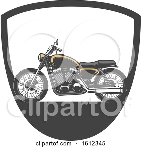 Clipart of a Motorcycle in a Shield - Royalty Free Vector Illustration by Vector Tradition SM