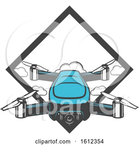 Clipart of a Drone Aerial Photography Design - Royalty Free Vector Illustration by Vector Tradition SM