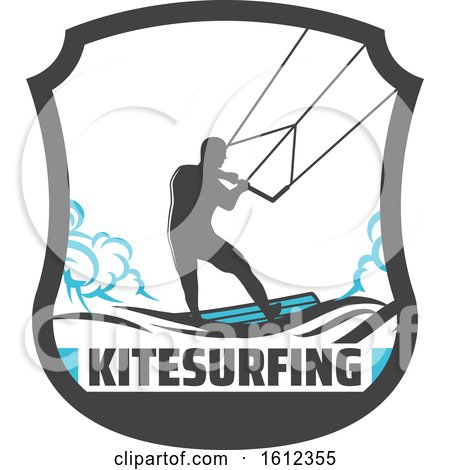 Clipart of a Kitesurfer - Royalty Free Vector Illustration by Vector Tradition SM