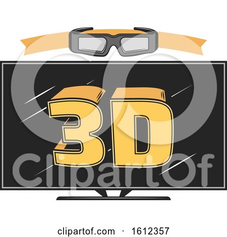Clipart of a Screen with Ed Glasses - Royalty Free Vector Illustration by Vector Tradition SM