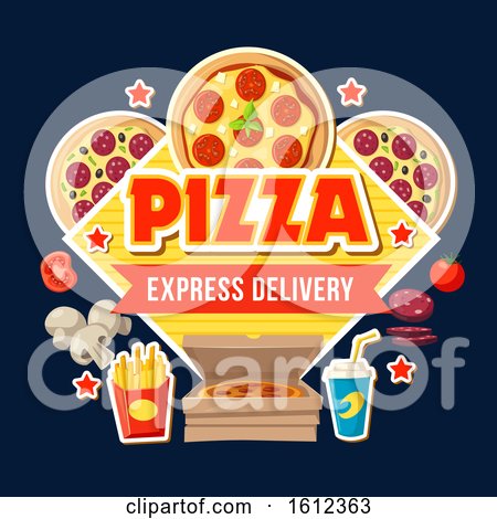 Clipart of a Pizza Express Delivery Design - Royalty Free Vector Illustration by Vector Tradition SM