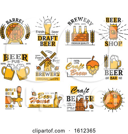 Clipart of Beer Designs - Royalty Free Vector Illustration by Vector Tradition SM
