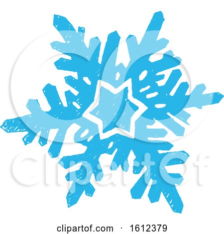 Clipart of a Blue Winter Snowflake - Royalty Free Vector Illustration by Cherie Reve