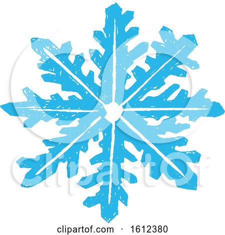Clipart of a Blue Winter Snowflake - Royalty Free Vector Illustration by Cherie Reve
