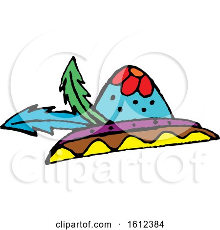 Clipart of a Dia De Muertos Day of the Dead Hat - Royalty Free Vector Illustration by Cherie Reve