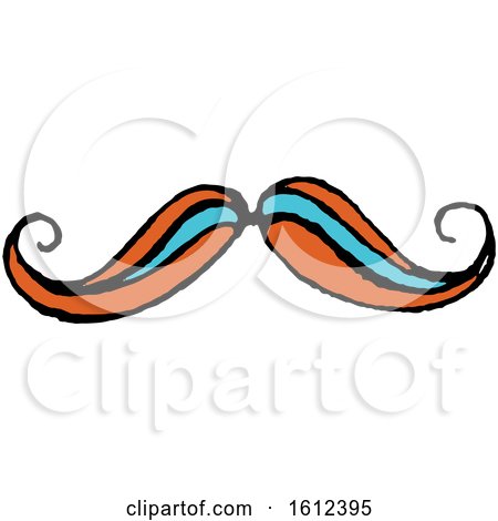 Clipart of a Dia De Muertos Day of the Dead Mustache - Royalty Free Vector Illustration by Cherie Reve