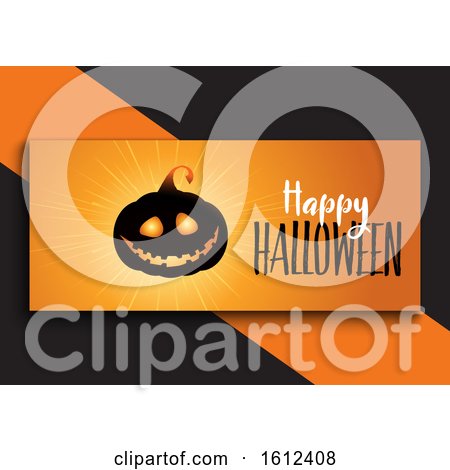 Halloween Banner Design with Cute Pumpkin by KJ Pargeter