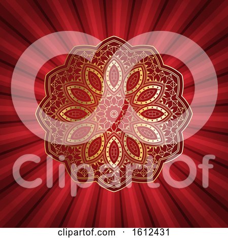 Decorative Mandala Design on Starburst Background by KJ Pargeter