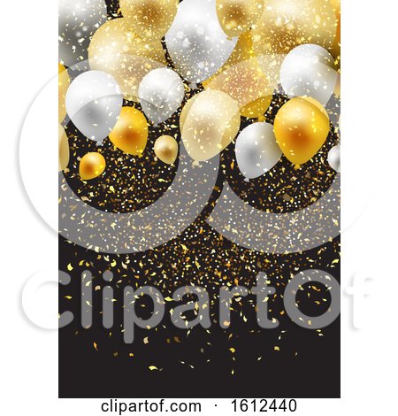 Celebration Background with Balloons and Confetti by KJ Pargeter