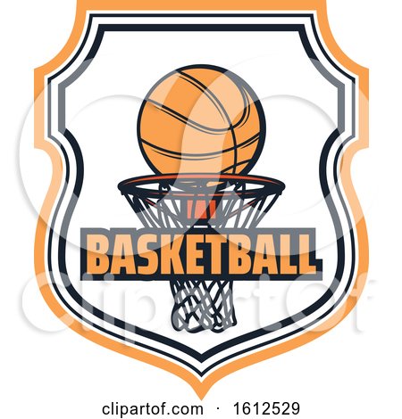 Clipart of a Baskeball Shield Design - Royalty Free Vector Illustration by Vector Tradition SM