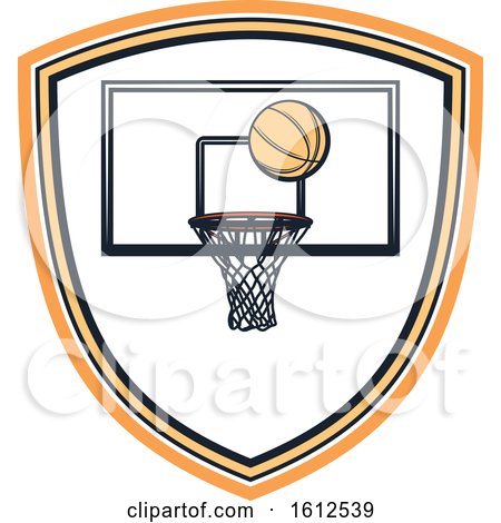 Clipart of a Baskeball Shield Design - Royalty Free Vector Illustration by Vector Tradition SM