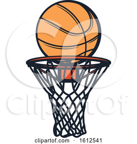 Clipart of a Baskeball and Hoop - Royalty Free Vector Illustration by Vector Tradition SM