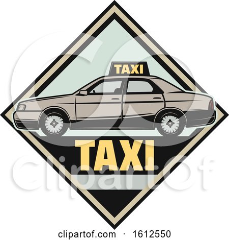 Clipart of a Diamond Taxi Automotive Design - Royalty Free Vector Illustration by Vector Tradition SM