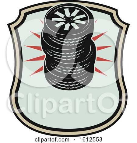 Clipart of a Shield Tire Automotive Design - Royalty Free Vector Illustration by Vector Tradition SM