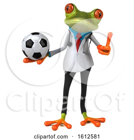 https://images.clipartof.com/small/1612581-Clipart-Of-A-3d-Green-Doctor-Frog-Holding-A-Soccer-Ball-On-A-White-Background-Royalty-Free-Illustration.jpg