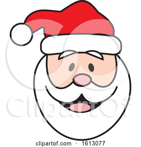 Clipart of a Happy White Christmas Santa Claus Face - Royalty Free Vector Illustration by Johnny Sajem
